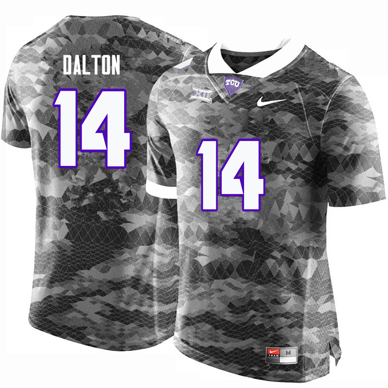 Men #14 Andy Dalton TCU Horned Frogs College Football Jerseys-Gray - Click Image to Close